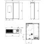 Plan technique et dimensions du poêle à granulés étanche Sharon Plus CX 10 kW canalisable