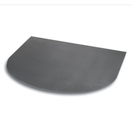 Plaque de sol protection poêle acier gris anthracite demi-lune 900x800mm épaisseur 2,5mm