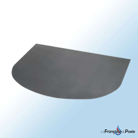 Plaque de protection de sol anthracite avec bord arrondi 900x800mm pour poêle à bois