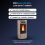 Poêle à granulés Terry Plus beige avec flamme, certification Flamme Verte 7 étoiles et garantie 2 ans