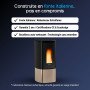Poêle à granulés Katia 11 kW étanche noir et beige avec fonte italienne et système brushless auto-nettoyant