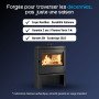 Poêle à bois Nordica Jennifer 2.0 anthracite avec foyer Nordiker, garantie Flamme Verte 7 étoiles