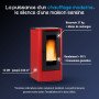 Poêle à granulés Extraflame Teorema rouge 12 kW avec réservoir 27 kg et rendement supérieur à 90%