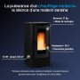 Poêle à granulés Extraflame Teorema Plus noir 12 kW avec réservoir 27 kg et rendement supérieur à 90%