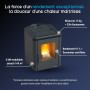 Poêle à granulés PEGGY CX noir 6 kW avec réservoir 15 kg et rendement 91% pour 165 m³