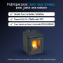 Poêle à granulés PEGGY CX 6 Kw anthracite avec foyer étanche et flamme verte 7 étoiles