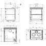 Plan technique de la cuisinière à bois Verona XXL Petra avec dimensions et vues détaillées