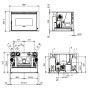 Plan technique et dimensions de l'insert à granulés Comfort P85 Plus 12 kW avec raccordements