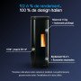Poêle à granulés noir design italien 8 kW avec réservoir 15 kg et rendement 92,6%