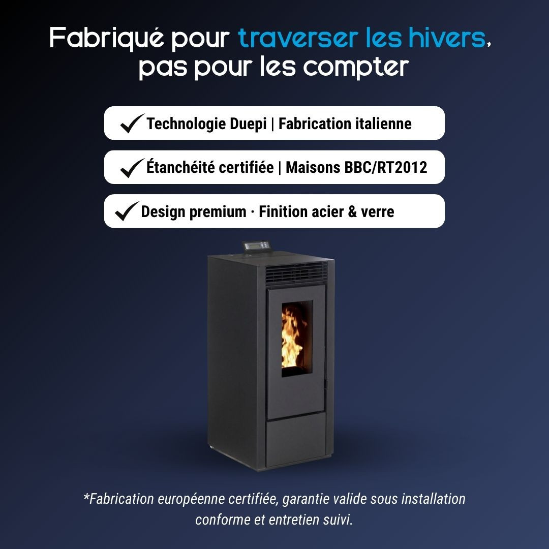 Avantages du poêle à pellets programmable Marina 11 noir