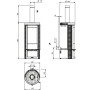 Schéma technique avec dimensions du poêle à bois en fonte Marlena.16 7,5 kW