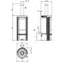 Schéma technique avec dimensions du poêle à bois en fonte Marlena.16 7,5 kW