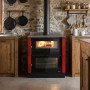 Cuisinière à bois Verona XXL 7 kW coloris rouge maiolica style rustique