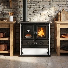 Cuisinière à Bois Rosetta Sinistra 5.0 – 7,9 kW steel
