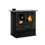 Cuisinière à bois Rosetta Sinistra steel 7,9 kW version noire