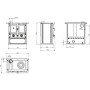 Cuisinière à bois 7,9 kW Rosetta Sinistra schéma technique dimensions