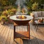 Brasero plancha corten 100 cm Brasinox Fiesta installation terrasse extérieure
