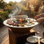 Brasero plancha 100 cm Brasinox Fiesta cuisson conviviale en extérieur