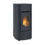 Poêle à pellets noir étanche Angelica Evo 8 kW compact pour maison RT2012