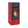 Poêle à granulés étanche Angelica Evo 8 kW rouge bordeaux vue de face