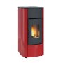 Poêle à pellets canalisé Angelica Plus Evo 8 kW rouge bordeaux flamme visible
