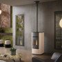 Poêle à granulés canalisée 8 kW Angelica Plus Evo étanche design arrondi