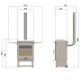 Schéma technique et dimensions du barbecue à bois Hestia 300 Heat & Grill avec conduit de fumée