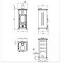 Schéma technique du poêle à bois raccordable Emiliana 165 Steel avec dimensions
