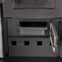 Détail du compartiment inférieur du poêle à bois Ester Forno 5.0 avec porte ouverte