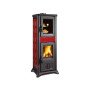 Poêle à bois rouge avec four Gemma Forno.165 Ceramica 7,3 kW coloris rouge vue de face