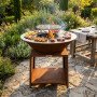 Brasero corten Brasinox Fiesta 100 cm repas convivial au jardin