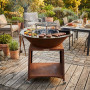 Brasero plancha 100 cm Brasinox Fiesta cuisson conviviale en extérieur