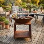 Brasero plancha 100 cm Brasinox Fiesta cuisson conviviale en extérieur