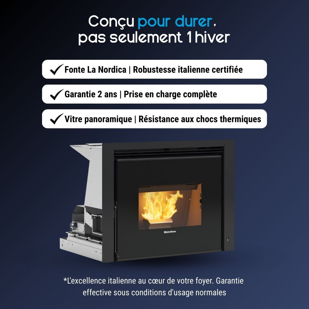 Avantages de l’insert à granulés canalisable Comfort P70 Air Plus en fonte