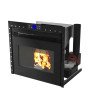 Insert à granulés Firebox Linea VZ 10 kW avec façade vitrée panoramique et chariot sur glissières