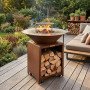 Brasero Brasinox Fiesta Plancha Bois ⌀75 cm en Acier Corten