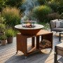 Brasero Plancha XXL Fiesta 100 cm en Acier Corten