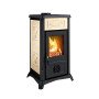 Poêle à bois Gemma Lean Ceramica 6,5 kW coloris crème