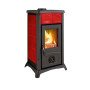 Poêle à bois Gemma Lean Ceramica 6,5 kW en céramique rouge