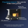 Caractéristiques de l’insert à granulés Comfort P70 Air avec réservoir de 15 kg
