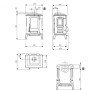 Schéma technique du poêle à bois en fonte émaillée GIULIETTA.165 6,5 kW