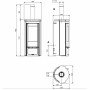 Schéma Technique Du Poêle À Bois Rond Liu.16 Petra 7,5 kW Avec Dimensions