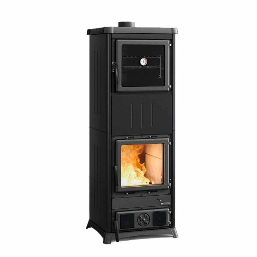 Poêle À Bois Avec Four NOVA FORNO.16 STEEL 11,8 kW Vue De Face
