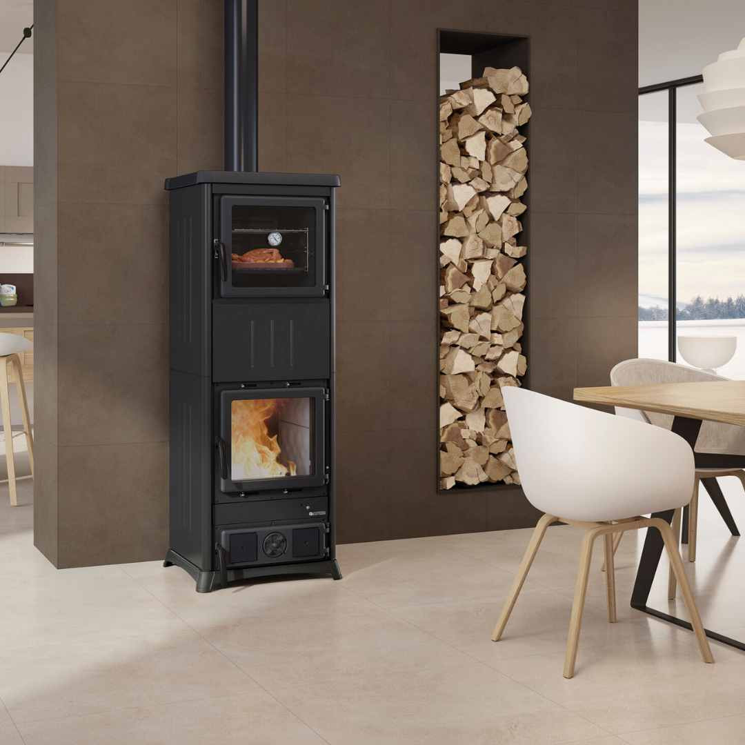 Poêle à bois avec four La Nordica Nova Forno.16 Steel – 11,8 kW, acier émaillé
