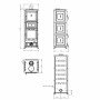 Schéma Technique Du Poêle À Bois Avec Four NOVA FORNO.16 STEEL 11,8 kW Avec Dimensions