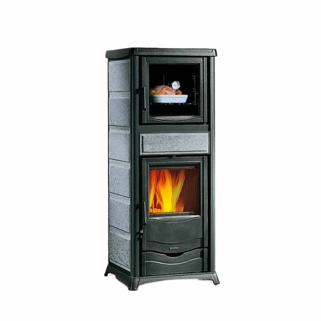Poêle À Bois Avec Four Rossella Plus Forno.165 Petra 9,4 kW Vue De Face