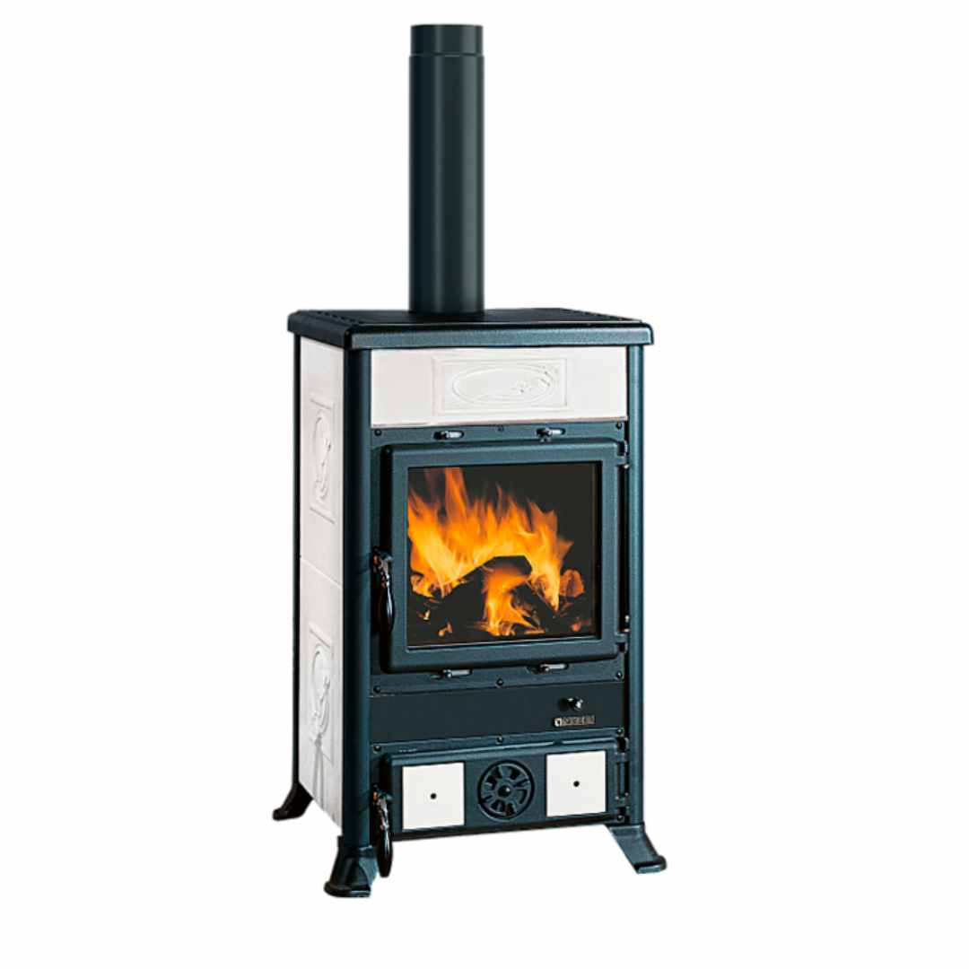 Poêle À Bois Rossella R1.16 Ceramica 9 kW Blanc Vue De Face