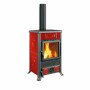 Poêle À Bois Rossella R1.16 Ceramica 9 kW Rouge Vue De Face
