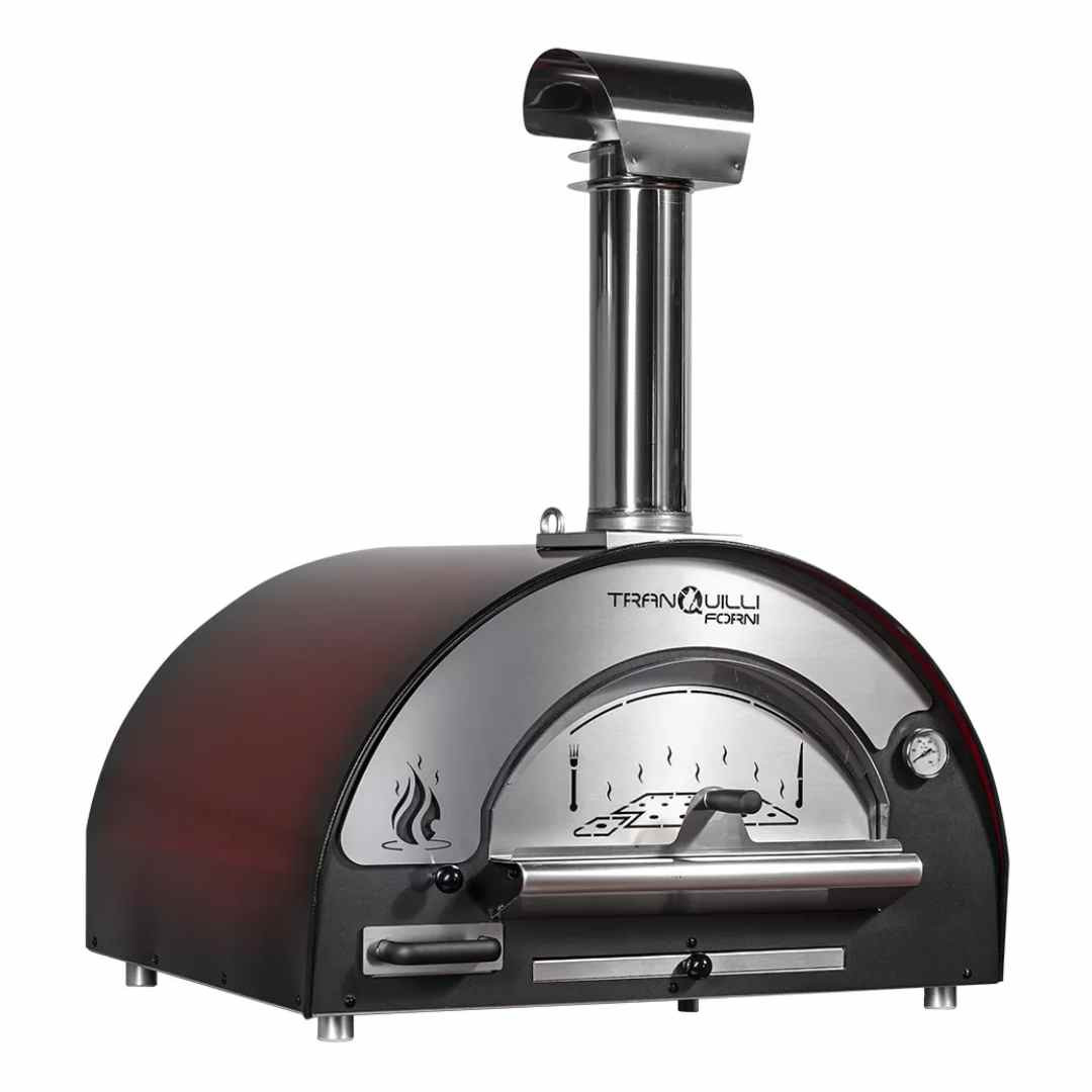 Four à bois pour pizza Arde Medium rouge sur fond blanc