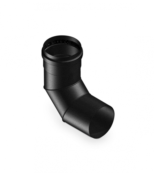 Raccord coudé 90 degrés en acier noir pour conduit de cheminée diamètre 80 mm